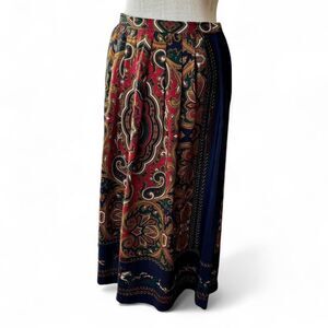 Leslie fay bohemian scarf print skirt